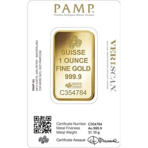 1oz Gold Bar Lady Fortuna Gift Boxed PAMP