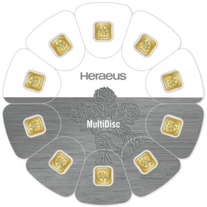 10 x 1g Gold Bar Heraeus MultiDisc