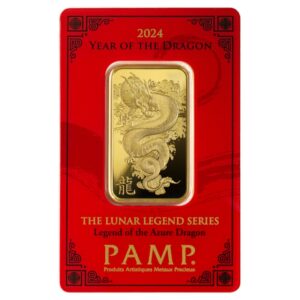 1oz Gold Bar 2024 Year of the Dragon PAMP