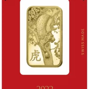 1oz Gold Bar 2022 Year of the Tiger PAMP