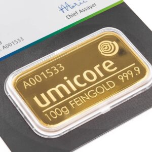 100g Gold Bar Umicore