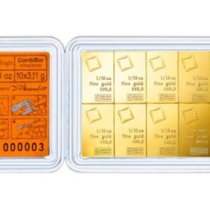 10 x 1/10oz Gold Bar CombiBar Valcambi