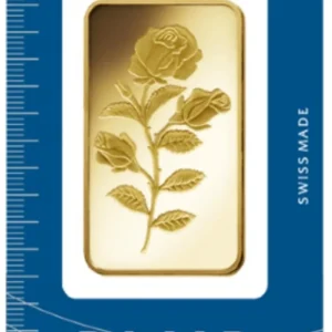 100g Gold Bar PAMP Rosa Minted