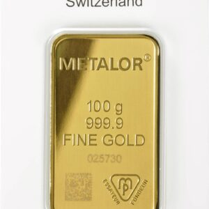 100g Gold Bar Metalor Minted