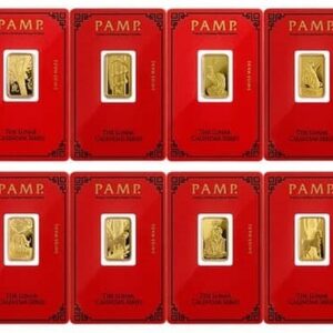 12 x 5g Gold Bars Complete Lunar Calendar Set PAMP